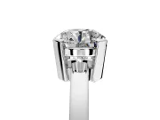 Solitaire Engagement Ring Setting for Round Cut Center with Plain Band and Flat Tab Prong Head in Platinum
