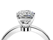 Solitaire Engagement Ring Setting for Radiant Cut Center with Plain Band and Tulip Prong Head in White Gold