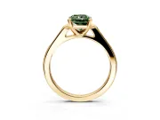 Solitaire Engagement Ring Setting for Fancy Green Radiant Cut Center with Channel Accents and Prong Head in Yellow Gold