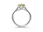 Solitaire Engagement Ring Setting for Fancy Yellow Princess Cut Center with Cathedral Band and Prong Head in White Gold