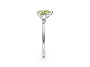 Solitaire Engagement Ring Setting for Fancy Yellow Pear-Shaped Center with Straight Thin Band and Prong Head in Platinum