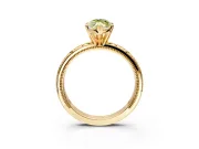 Solitaire Engagement Ring Setting for Fancy Yellow Marquise Center with Scrollwork Band and Prong Head in Yellow Gold