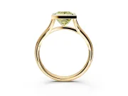 Solitaire Engagement Ring Setting for Fancy Yellow Princess Cut Center with V Split Shank and Bezel Head in Yellow Gold
