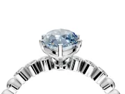 Solitaire Engagement Ring Setting for Fancy Blue Marquise Center with Bezel-Dot Beaded Band and Prong Head in Sterling Silver