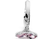 Side Accent Engagement Ring Setting for Fancy Pink Marquise Center with Accent Shoulders and Prong Head in White Gold