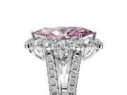 Halo Engagement Ring Setting for Fancy Pink Marquise Center with Two-Strand Split Shank and Prong Head in Platinum