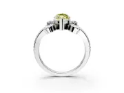 Solitaire Engagement Ring Setting for Fancy Yellow Marquise Center with Twisted Band and Scroll Prong Head in Platinum