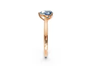 Solitaire Engagement Ring Setting for Fancy Blue Heart-Shaped Center with Narrow Cathedral Band and Prong Head in Rose Gold