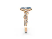 Solitaire Engagement Ring Setting for Fancy Blue Marquise Center with Bar-Station Pave Twist and Prong Head in Rose Gold