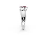 Tension Engagement Ring Setting for Fancy Pink Pear-Shaped Center with Wide Flat Band and Tension Head in Platinum
