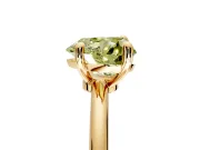 Minimalist Solitaire Engagement Ring Setting for Fancy Yellow Heart-Shaped Center with Thin Band and Prong Head in Yellow Gold