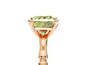 Solitaire Engagement Ring Setting for Fancy Yellow Princess Cut Center with Bamboo Band and Prong Head in Rose Gold