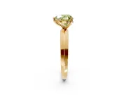 Solitaire Engagement Ring Setting for Fancy Yellow Heart-Shaped Center with Wide Knife Ridge Band and Prong Head in Yellow Gold
