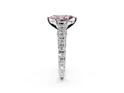 Solitaire Engagement Ring Setting for Fancy Pink Marquise Center with Pave Cathedral Shoulders and Prong Head in Platinum