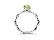 Solitaire Engagement Ring Setting for Fancy Yellow Radiant Cut Center with Bamboo Band and Prong Head in Platinum