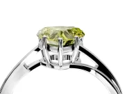 Solitaire Engagement Ring Setting for Fancy Yellow Heart-Shaped Center with Plain Bypass Twist Band and Prong Head in Sterling Silver