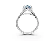 Solitaire Engagement Ring Setting for Fancy Blue Marquise Center with Accented Split Shank and Prong Head in White Gold
