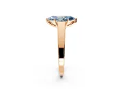 Solitaire Engagement Ring Setting for Fancy Blue Marquise Center with Tapered Split Shoulders and Prong Head in Rose Gold