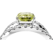 Solitaire Engagement Ring Setting for Fancy Yellow Radiant Cut Center with Wide-Open Split Shank and Prong Head in Sterling Silver