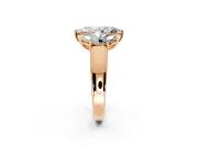 3 Stone Engagement Ring Setting for Marquise Center with Raised Basket Heads and Prong Head in Rose Gold