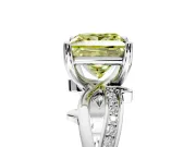 Solitaire Engagement Ring Setting for Fancy Yellow Princess Cut Center with Pave and Plain Crossover Band and Prong Head in Platinum