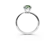 Minimalist Solitaire Engagement Ring Setting for Fancy Green Marquise Center with Thin Band and Prong Head in White Gold