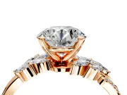 Solitaire Engagement Ring Setting for Round Cut Center with Marquise Accent Twist Band and Prong Head in Rose Gold