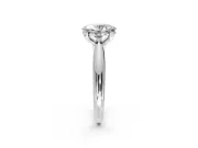 Solitaire Engagement Ring Setting for Oval Center with Reverse Tapered Band and Prong Head in White Gold