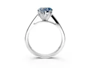 Solitaire Engagement Ring Setting for Fancy Blue Heart-Shaped Center with Tapered Split Shoulders and Prong Head in Platinum