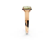 Halo Engagement Ring Setting for Fancy Yellow Princess Cut Center with Knife Ridge Cathedral Band and Prong Head in Rose Gold
