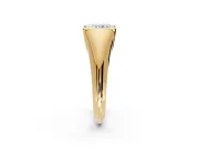 Tension Engagement Ring Setting for Radiant Cut Center with Wide Tapered Band and Tension Head in Yellow Gold