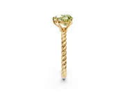 Solitaire Engagement Ring Setting for Fancy Yellow Heart-Shaped Center with Plain Twisted Rope Band and Prong Head in Yellow Gold