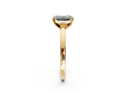Solitaire Engagement Ring Setting for Emerald Cut Center with Basket Rail and Prong Head in Yellow Gold