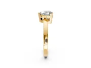Solitaire Engagement Ring Setting for Heart-Shaped Center with Plain Band and Flat Tab Prong Head in Yellow Gold