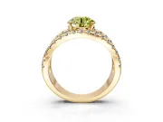 Solitaire Engagement Ring Setting for Fancy Yellow Round Cut Center with Wide-Open Split Shank and Prong Head in Yellow Gold
