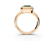 Solitaire Engagement Ring Setting for Fancy Green Asscher Cut Center with Wide Band and Bezel Head in Rose Gold