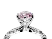 Solitaire Engagement Ring Setting for Fancy Pink Marquise Center with Marquise Panel Band and Prong Head in Platinum