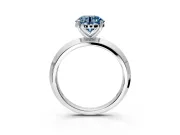 Solitaire Engagement Ring Setting for Fancy Blue Round Cut Center with Wide Knife Ridge Band and Prong Head in Platinum