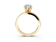 Milgrain Pave Engagement Ring Setting for Cushion Cut Center with Accent Band and Prong Head in Yellow Gold