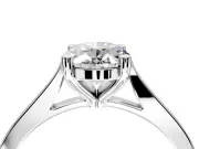 Solitaire Engagement Ring Setting for Oval Center with Tapered Shoulders and Prong Head in Platinum