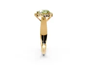 Halo Engagement Ring Setting for Fancy Yellow Heart-Shaped Center with Square Band and Prong Head in Yellow Gold