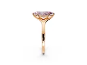 Solitaire Engagement Ring Setting for Fancy Pink Marquise Center with Plain Split Shank and Prong Head in Rose Gold