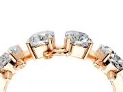 Elongated Cushion Cut Lab-Grown Diamond 4 Stone Wedding Band with Leaf Prongs in Rose Gold