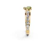 Solitaire Engagement Ring Setting for Fancy Yellow Heart-Shaped Center with Graduated Shared Prongs and Prong Head in Yellow Gold