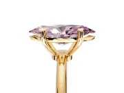 Minimalist Solitaire Engagement Ring Setting for Fancy Pink Marquise Center with Thin Band and Prong Head in Yellow Gold