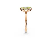 Hidden Halo Engagement Ring Setting for Fancy Yellow Marquise Center with Thin Rounded Band and Prong Head in Rose Gold