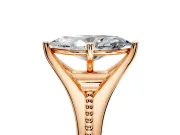 Solitaire Engagement Ring Setting for Marquise Center with Milgrain Cathedral Band and Prong Head in Rose Gold