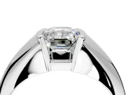 Tension Engagement Ring Setting for Emerald Cut Center with Wide Tapered Band and Tension Head in Sterling Silver