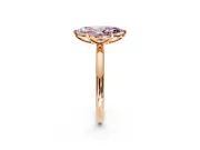 Low-Set Solitaire Engagement Ring Setting for Fancy Pink Oval Center with Thin Plain Band and Prong Head in Rose Gold