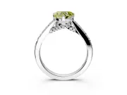 Solitaire Engagement Ring Setting for Fancy Yellow Heart-Shaped Center with Crossover Accents and Prong Head in Platinum